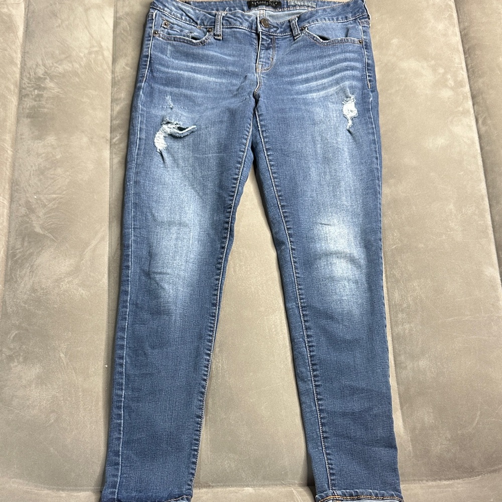 Aeropostale Women's Light Blue Distressed Skinny Jeggings Size 8